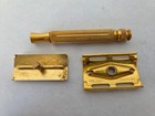Vintage Gillette Gold Tone Ball End Safety Razor Case Lot