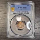 Ms66 1882 10c Venezuela Silver 10 Centavos  Pcgs- Rainbow Toned Solo Top Pop 