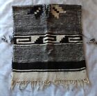 Mexican Falsa Poncho Blanket Zarape Sarape One Size Dark Brown Beige