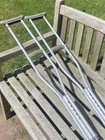 Adjustable Height Aluminum Standard Underarm Crutches W  Underarm Pad  Gray