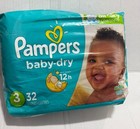 New Pampers Baby-dry Diapers Size 3 Unisex 16-28 Lbs 32 Count