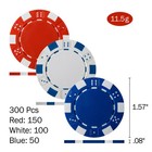300 Pc Poker Chips Set 11 5g Clay Composite Card Game Texas Holdem Kit