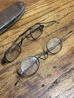 Antique 19th Century Eyeglasses Spectacles W  Metal Case 1800s Split Bifocal