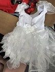 Girls  White Tulle Tutu Dress With Ruffle Sleeves And Bow For Party Or Wedding