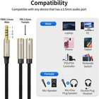 3 5mm Headphone Splitter Y Shape 1 8 Inch 2 Trs Female To 1 Trrs Male Mic    