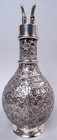 Antique Decanter Export Barware Blossoming Branch Chinese Silver Glass