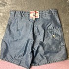 Vintage Birdwell Beach Britches Board Shorts Womens 27 Blue Grunge Drawstring