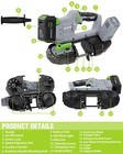 Workpro 20v Cordless Band Saw 6 Speeds 3 75  Cut Capacity 324-587sfpm 370-670rpm
