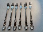 Rare 6 1847 Roger   s Bros  Charter Oak Acorn Cocktail Forks In Perfect Condition 