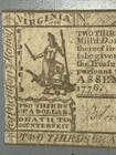 Virginia 1776 2 3 Of A Dollar Facsmile Colonial Currency