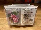 Vintage Rubens Original Lords Prayer Planter Vase Japan Pretty Roses Gold 5 