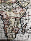 African Continent 1750 Vaugondy Engraved Hand Colored Miniature Map