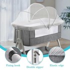 Bassinet Mosquito Net Cover For Baby Crib Travel Sleeper With Zipper White Small