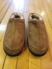 Men s Slip On Moccasin Slippers  Warm Fuzzy Comfy House Shoes Size Large 11-12