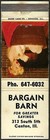 Vintage Girlie Real Photo   Bargain Barn   Matchbook Cover Canton  Il Illinois