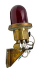 Vtg Brass Bulkhead Lamp Wall Mount Light Fixture Red Globe Ship Marine Nautical