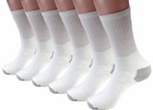 12 Pairs Men s White Solid Sports Crew Socks Cotton Usa Long Size 9-11   10-13