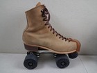 Riedell 130m Jogger Sure Grip Tan Suede Leather Roller Skates 7 Men  8 5 Women