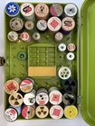 Vtg Wilson Wil-hold Sewing Box  Usa Made Green Plastic Case Thread Bobbins 1970s
