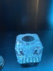 Sterling Silver   Cut Crystal Glass Inkwell