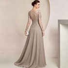 Chiffon Full Sleeves Mother Of The Bride Dresses Long Formal Wedding Guest Gowns