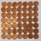 Roll Of 50 Bu 1956 D Lincoln Wheat Cents Penny Ms Choice Bu Uncirculated Z-55ae