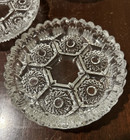 Vintage Diamond Crystal Clear Cut Glass Coasters Ashtrays Made In Italy Set Of 4