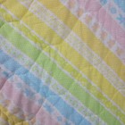 Vintage Baby Blanket Quilt Rainbow 45 x31  Boy Girl Pink Blue Green Yellow