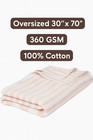 Peach   White Tropical Stripe Pool Towels 30x70 360 Gsm Cotton   Hotel spa Bulk