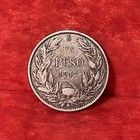 Chile 1917 Condor On Rock 1 Un Peso  720 Silver Coin