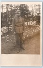 Wwi German Soldier Helmet And Marksmanship Lanyard Real Photo Postcard
