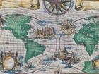 Vintage French Tapestry Antique Map Pictorial Wall Tapestry 2x4 Ft Free Ship
