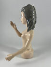 Antique Porcelain Half Doll Pin Cushion Lady Arms Away Woman 6 h