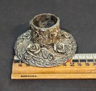 Vintage Ornate Gold Tone Roses Cast Metal Single Tube Lipstick Holder
