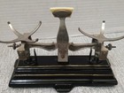 Vtg  Antique Taian  Balance Scale Cast Iron 0 1-100 G -- Black W  Pans  japan 