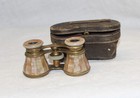 Vintage Paris  France Abalone  Mother Of Pearl French Opera Glasses With Case