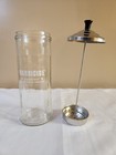 Vtg King Research Barbicide Glass Container Jar Germicide Disinfectant Barber 
