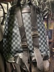 Louis Vuitton Damier Checkered Backpack Black gray Zip Outer Pockets Medium