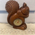 Vintage Wooden Wood Figural Squirrel Thermometer