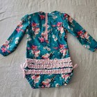 Rufflebutts Baby Girl Size 18-24m One Piece Bathingsuit Rash Guard Long Sleeve