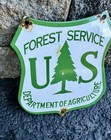 Vintage Forest Service Porcelain Sign - Agricultural National Park Gasoline Sign