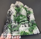 Unique Shou Shan Jade Stone Carving Statue Exquisite Scenery Ornament Feng Shui
