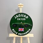 Vintage Jaguar Xk120 Rule Britannia Heavy Metal Sign Xl - 19 7   50 Cm 