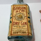 Antique Pre-prohibition Gordons Dry Gin Bottle New York Pristine Paper Label