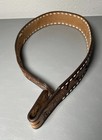 Vtg Leather Hand Tooled Western Name Judy  Belt Hippie Cowgirl Sz 28 No Buckle