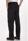 Chef Works Men s Designer Baggy Chef Pants  Black W  Wht Pinstripe  Xl