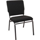 18 5  Wide Multipurpose Black Fabric Stacking Church Chair With Silver Frame