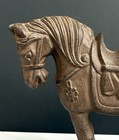 Vintage Cast Iron Metal Horse With Saddle Figurine Bookend Home Office Decor