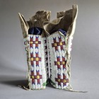 Antique Sioux  lakota   Arapaho Woman s Beaded Hide Leggings  Circa 1880s 
