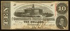 T-59 1863  10 Confederate High Grade Note Pf-11 Paper Money Pmg Ch About Unc 58